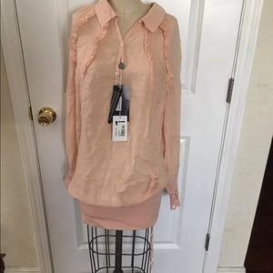 Patrizia Pepe Camicia Peach Maxi Blouse Dress